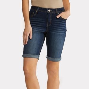 Long blue jean shorts